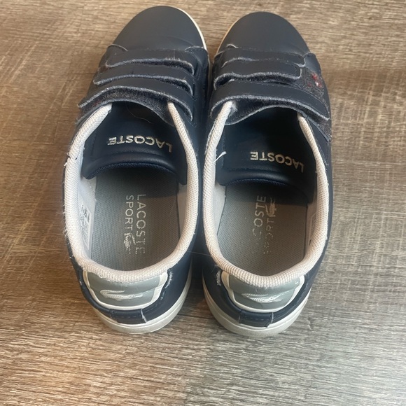 Lacoste Carnaby Evo Strap Sneakers Navy Blue Boys Size 2 - Picture 6 of 8